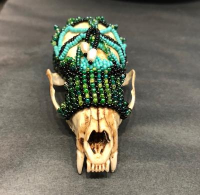 Beaded Coyote Skull