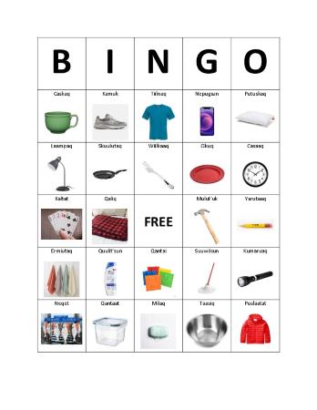 Sugt'stun Household Items Bingo